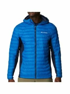 Blitzangebot 😉 Bekleidung Columbia Outdoor Jacken Powder Pass Hybrid-Kapuzenjacke Blue Günstig Kaufen ✔️