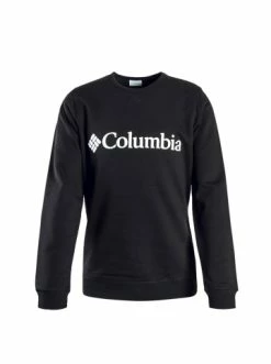 Am billigsten ✨ Outdoor & Sport Columbia Sweatshirt - Columbia Logo Fleece Crew - Black / White Günstig Kaufen 👏